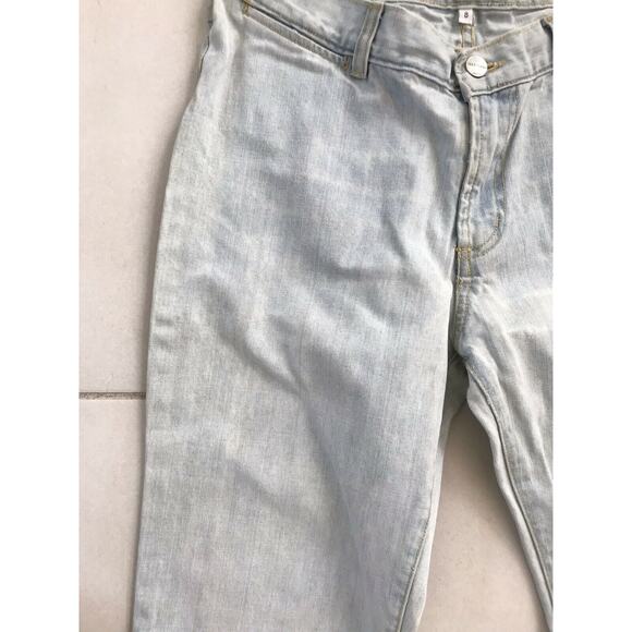 Jill Stuart Cotton Side Slit Straight Leg Denim Jeans FLAWS - Picture 4 of 12